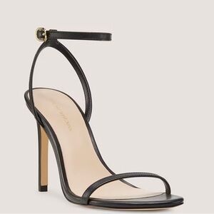 Stuart Weitzman Dancer 95 Sandal Black Leather with box and shoe bag! 🪩🪩🪩